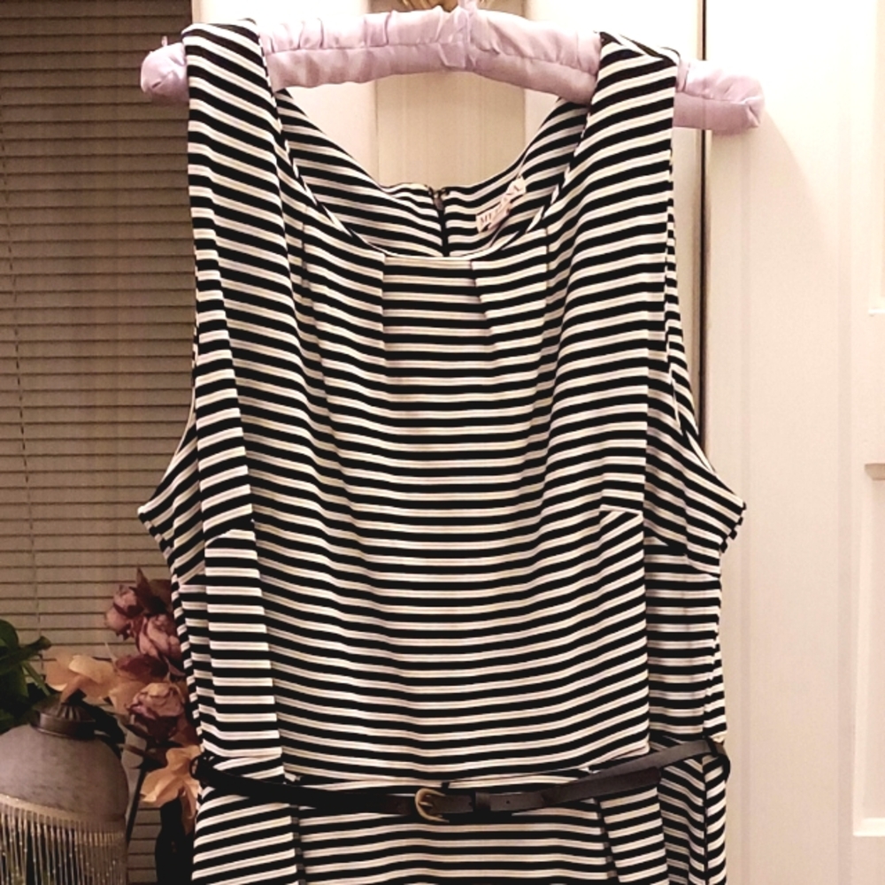 NWOT Merona XXL Sleeveless BW Stripe Dress